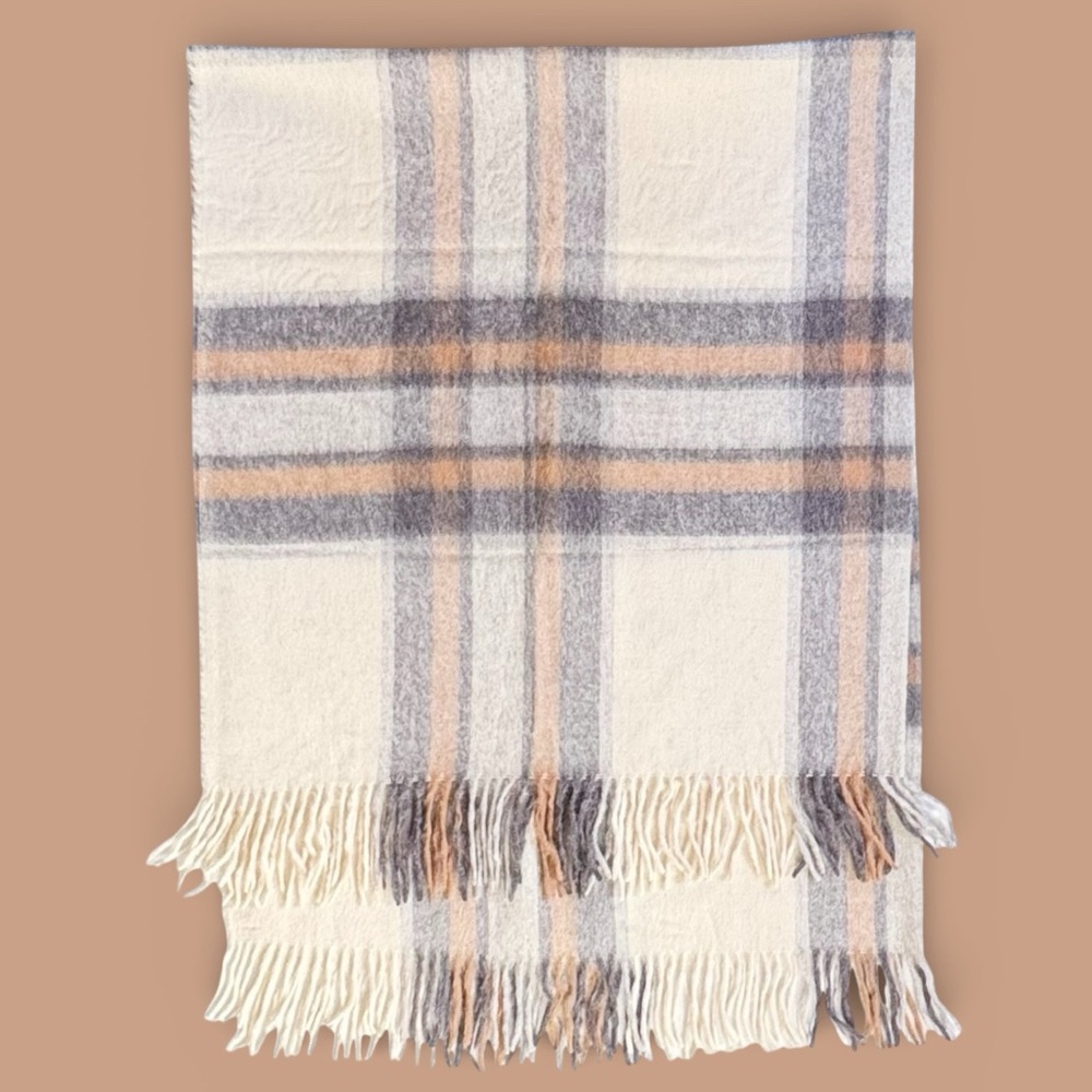 Condor Tips Vintage Alpaca Plaid Luxury Throw Blanket | 60 x 70